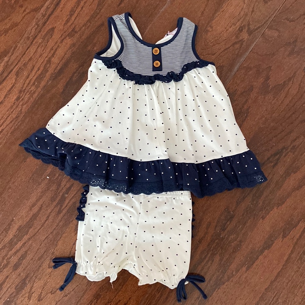 Sweethoney navy cream dot playset nwt